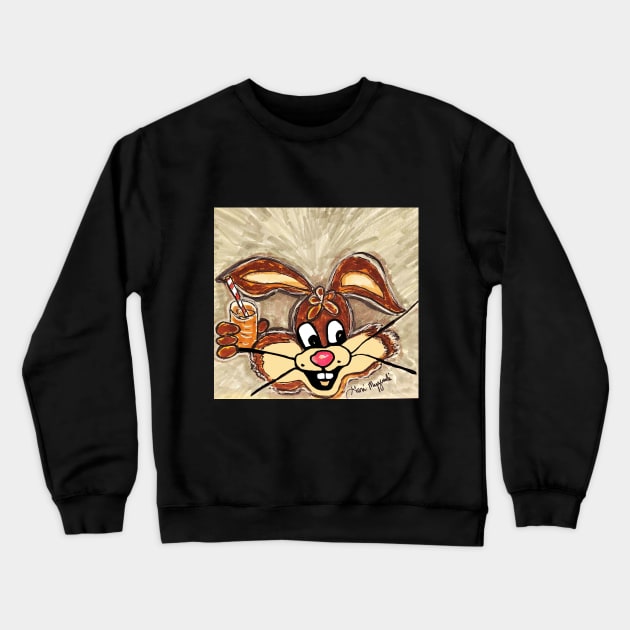 Nestle Chocolate Milk Quik Bunny Crewneck Sweatshirt by TheArtQueenOfMichigan 